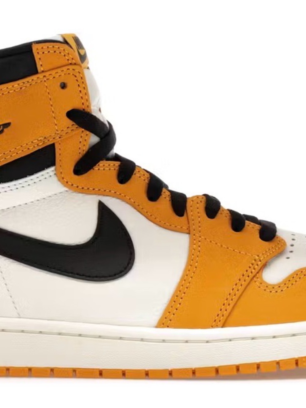 Nike unisex Air Jordan 1 Retro OG High-Top Sneakers — White/Orange/Black